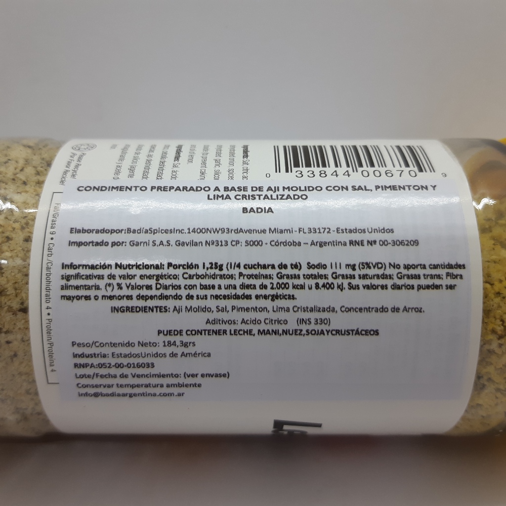 Badia Pimienta limon LEMON PEPPER - Imagen 2