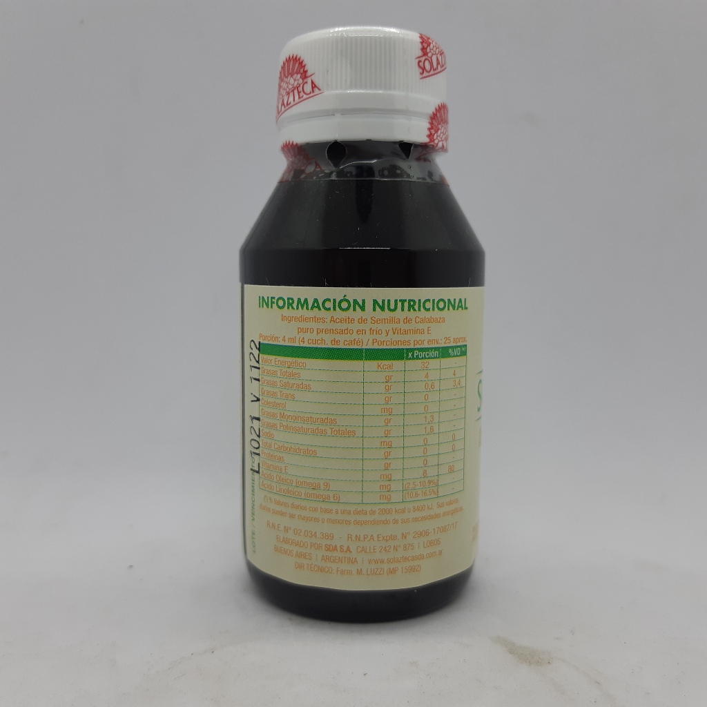 Sol Azteca Aceite de Calabaza Semillas - Imagen 2