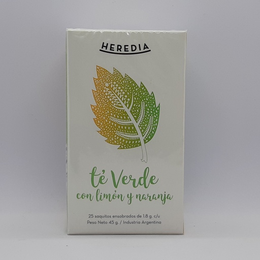 Heredia Te Verde con limon y naranja