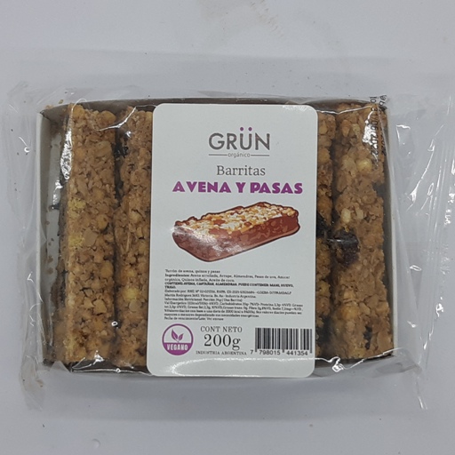 Grun Barritas Avena y Pasas