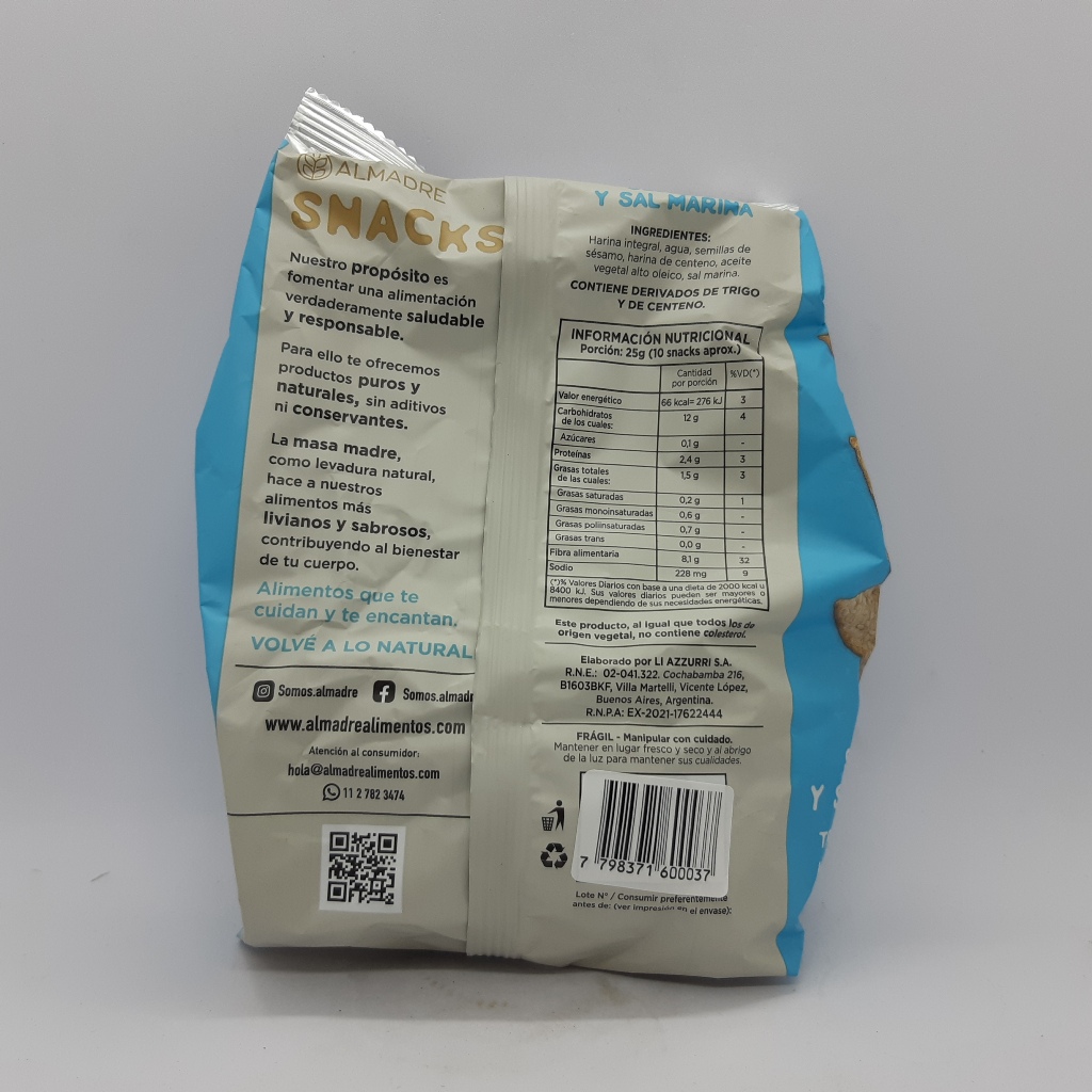 Almadre Snack Sesamo y sal marina - Imagen 2