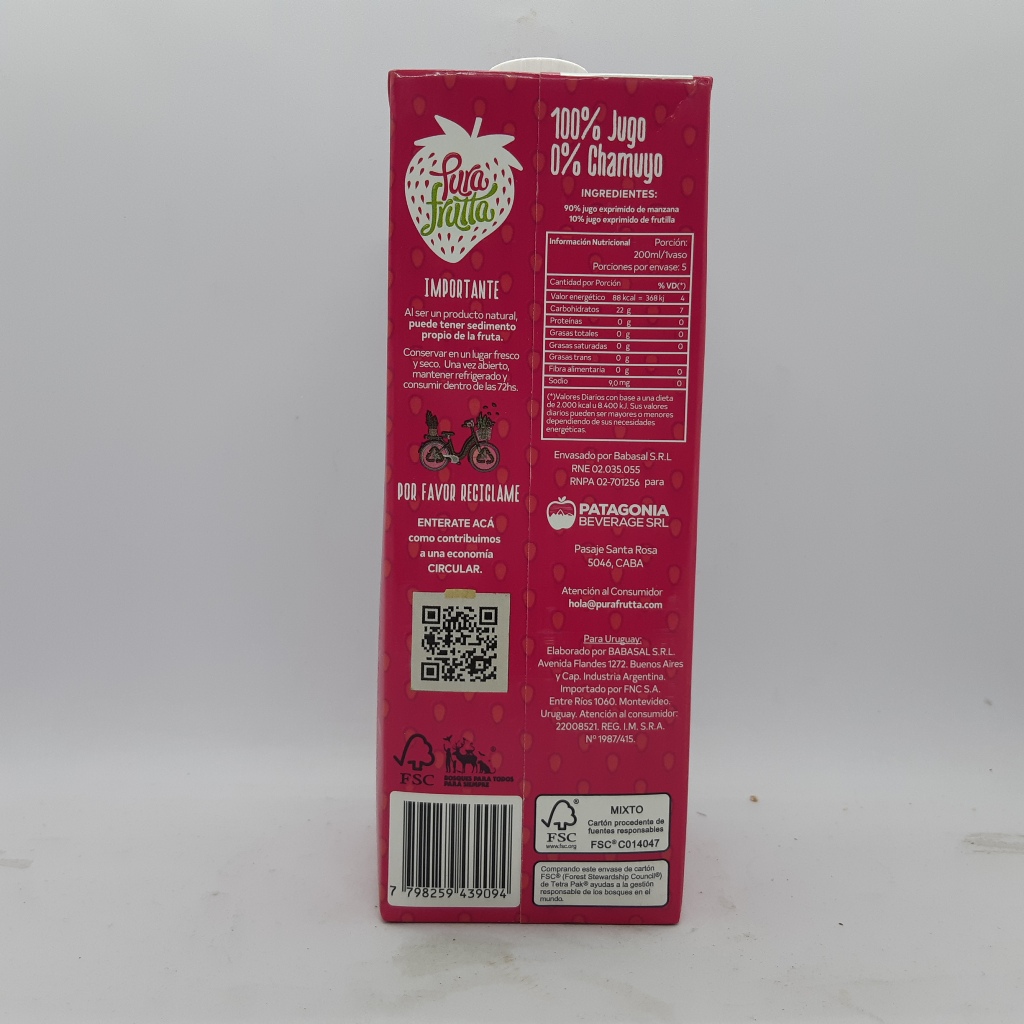 Pura Frutta Manzana y Frutilla litro - Imagen 2