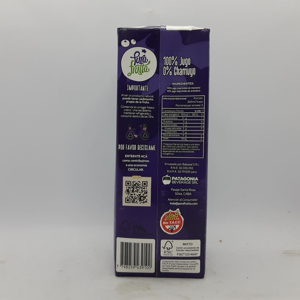 Pura Frutta Manzana y Arandano litro - Imagen 2