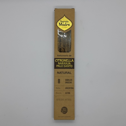 Sagrada Madre Sahumerio Natural de Citronella, Naranja y Palo Santo