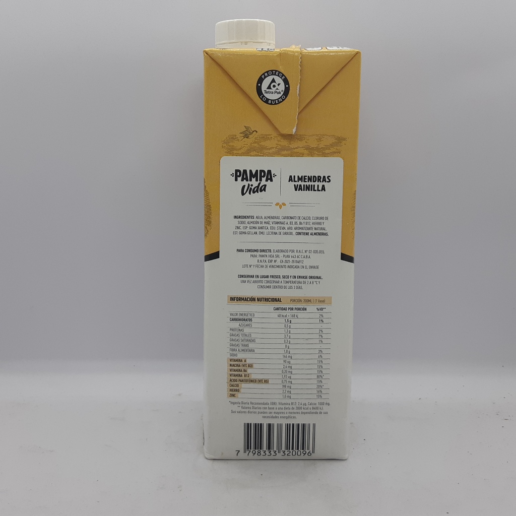 Pampa Vida L de Almendras Vainilla sin azucar - Imagen 2