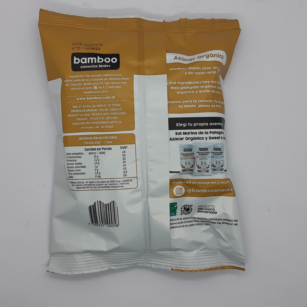 Bamboo Pochoclos Organicos mini Dulces - Imagen 2