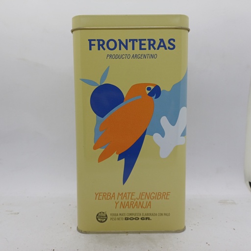 Fronteras Lata Yerba Mate Jengibre y Naranja 500grs