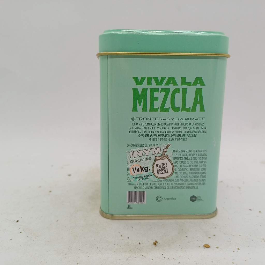 Fronteras Latita Yerba Mate Menta y Lavanda 110grs - Imagen 2